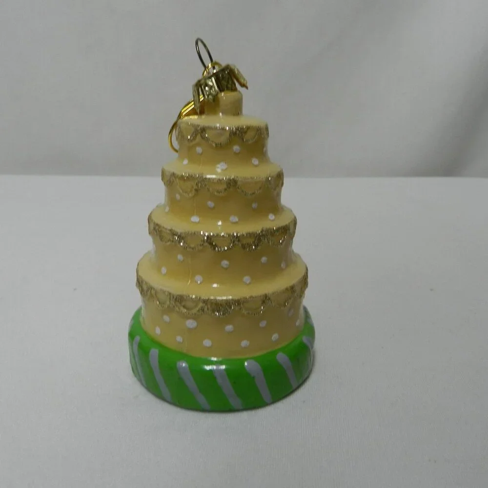Coton Colors Happy Everything Just Married Wedding Christmas Tree Ornament glass